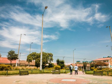 Bogota 'nın güneyindeki Bosa ana parkı, Kolombiya.