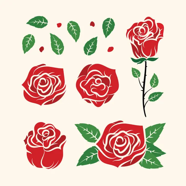 Vektör el çizimi kırmızı güller, gül deseni