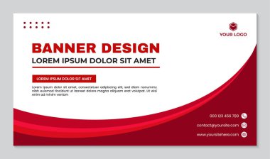 Modern kırmızı beyaz eğimli tasarım arka plan pankartı, vektör modern uçuş tasarımı