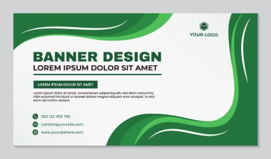 Modern pankart tasarımı yeşil dalga deseni, modern soyut tasarım. Güzel pankart şablonu. tasarım vektör illüstrasyon tasarımı