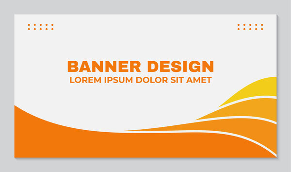 Элегантный оранжевый волнистый дизайн баннера на белом фоне, векторный баннер для веб-дизайна