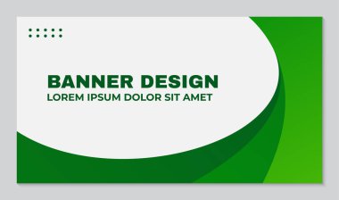 Yeşil eğimli soyut arkaplan basit pankart şablonu, vektör banner tasarım şablonu