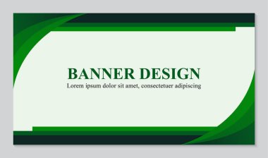 Basit yeşil eğri desenli tasarım soyut arkaplan afişi şablonu, yeşil dalga soyut arkaplan pankartı