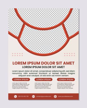 Modern daire tasarımı iş broşürü kırmızı arkaplan, el ilanı tasarımı. Broşür. Broşür kapağı şablonu