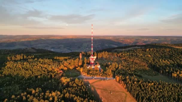 Aerial Näkymä Jauerling Wachau Alueella Itävallassa Aikaisin Aamulla Auringonnousun — kuvapankkivideo
