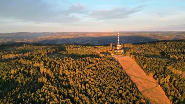 Vista Aérea Região Jauerling Wachau Áustria Início Manhã Nascer Sol — Vídeo de Stock