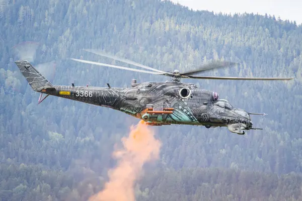 Zeltweg Austria Septiembre 2022 Helicóptero Combate Ruso Mil Mi24 Hind — Foto de Stock