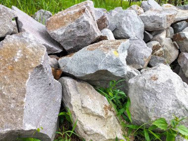 Seçici odaklanma. Volkanik Yuvarlak Taş Taş Doku veya Arkaplan.