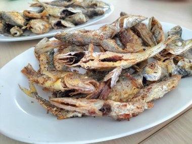 Yemek yemeye hazır. Geleneksel Endonezya yemekleri. Seçici odak. 