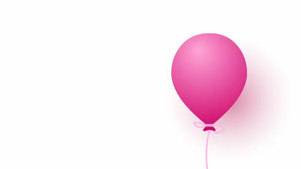 Pembe balon 3 boyutlu gerçekçi tasarım. Vektör illüstrasyonu
