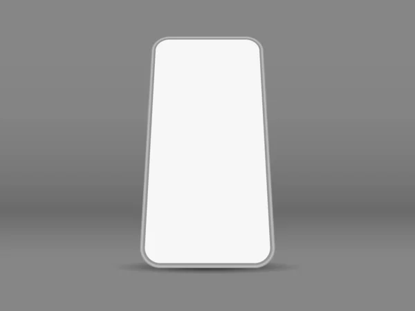 Koyu gri arka planda 3D gri renkli akıllı telefon. Vektör illüstrasyonu