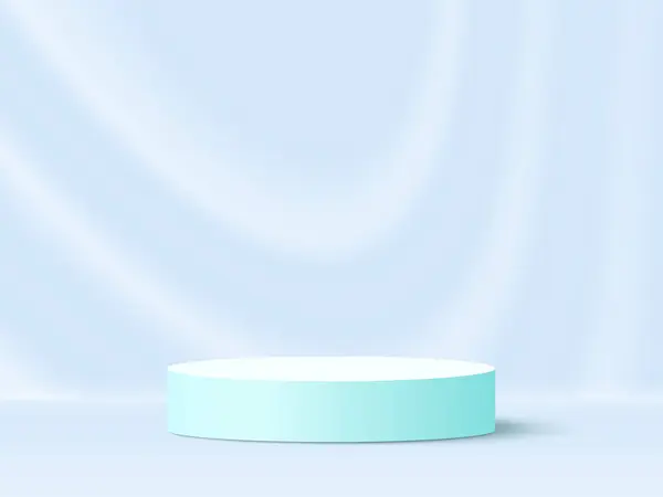 3d podyum yeşil ve mavi pastel renkli gerçekçi tasarım, Vektör illüstrasyonu