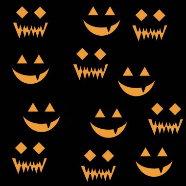 Siyah arkaplanda turuncu balkabağı kabartması