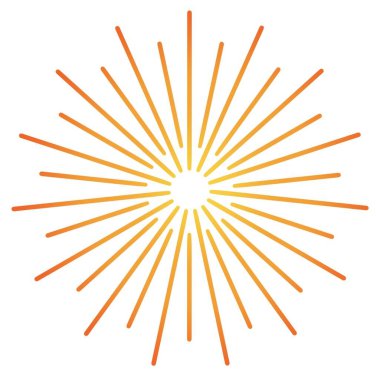 Beyaz arkaplanda sarı ve turuncu güneş ışınları dizaynı