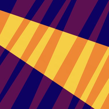 Koyu mavi ve mor çizgili arka planda parlak sarı ve turuncu çizgiler