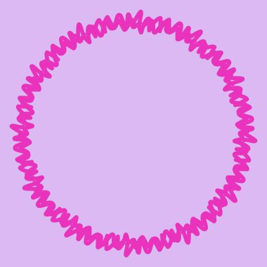 Mor arkaplana çizilmiş pembe çember