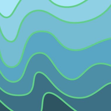 Yeşil çizgili mavi dalgalı çizgiler