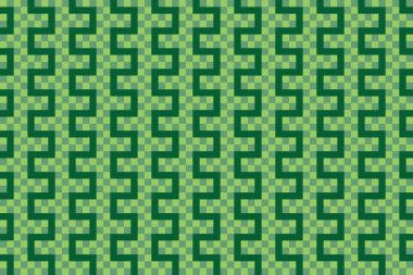 Yeşil kareli desen üzerinde koyu yeşil çizgiler