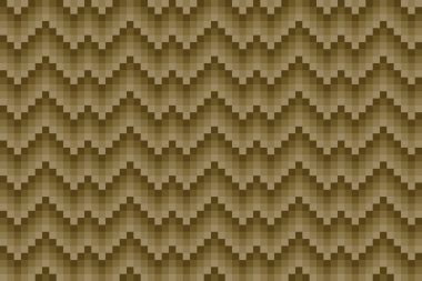 Pixel brown zig zag pattern