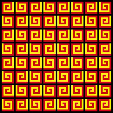 Kırmızı ve sarı kıvrımlı kiremit desen arkaplan