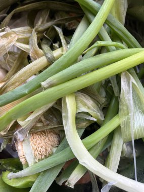 Gübre için sebze artıkları yığını