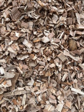 Bir yığın odun parçasının yakınına.