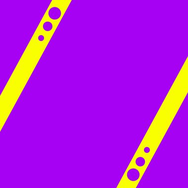 Mor arkaplan, iki köşegen sarı çizgi ve noktalar tasarlanmış.