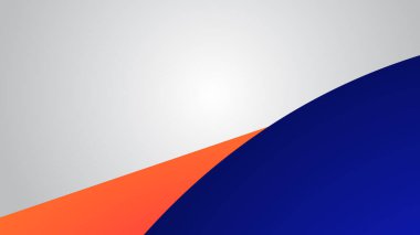 Arkaplan veya sunum gradyanı olan beyaz mavi ve turuncu arkaplan duvar kağıdı tasarımı vektör resmi