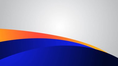 Arkaplan veya sunum gradyanı olan beyaz mavi ve turuncu arkaplan duvar kağıdı tasarımı vektör resmi