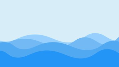 Mavi okyanus dalgası arka plan duvar kağıdı vektör görüntüsü. Arkaplan veya sunum için grafik dalga tasarımı
