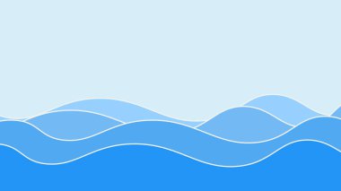 Mavi okyanus dalgası arka plan duvar kağıdı vektör görüntüsü. Arkaplan veya sunum için grafik dalga tasarımı