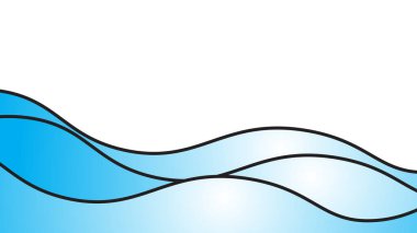 Mavi okyanus dalgası arka plan duvar kağıdı vektör görüntüsü. Arkaplan veya sunum için grafik dalga tasarımı