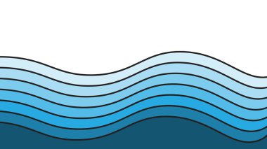 Mavi okyanus dalgası arka plan duvar kağıdı vektör görüntüsü. Arkaplan veya sunum için grafik dalga tasarımı