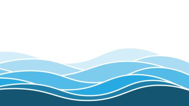 Mavi okyanus dalgası arka plan duvar kağıdı vektör görüntüsü. Arkaplan veya sunum için grafik dalga tasarımı