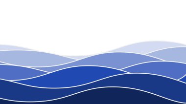 Mavi okyanus dalgası arka plan duvar kağıdı vektör görüntüsü. Arkaplan veya sunum için grafik dalga tasarımı