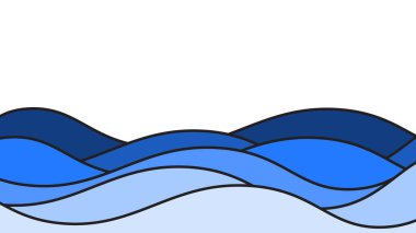 Mavi okyanus dalgası arka plan duvar kağıdı vektör görüntüsü. Arkaplan veya sunum için grafik dalga tasarımı