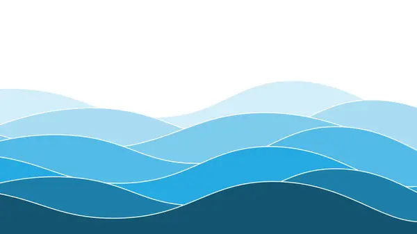 Синий Океан Волны Фона Векторное Изображение Иллюстрация Графического Оформления Волны Лицензионные Стоковые Векторы