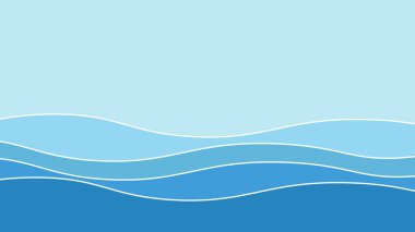 Mavi okyanus dalgası arka plan duvar kağıdı vektör görüntüsü. Arkaplan veya sunum için grafik dalga tasarımı