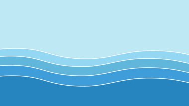 Mavi okyanus dalgası arka plan duvar kağıdı vektör görüntüsü. Arkaplan veya sunum için grafik dalga tasarımı