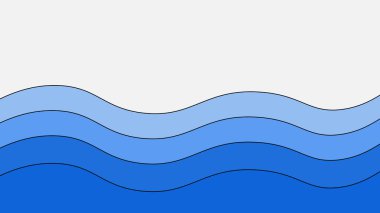Mavi okyanus dalgası arka plan duvar kağıdı vektör görüntüsü. Arkaplan veya sunum için grafik dalga tasarımı