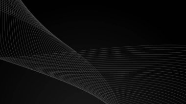 Arkaplan veya sunum için eğri çizgisi olan siyah soyut gradyan duvar kağıdı tasarım vektör resmi