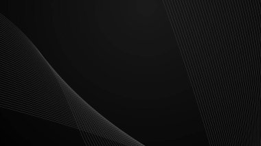 Arkaplan veya sunum için eğri çizgisi olan siyah soyut gradyan duvar kağıdı tasarım vektör resmi
