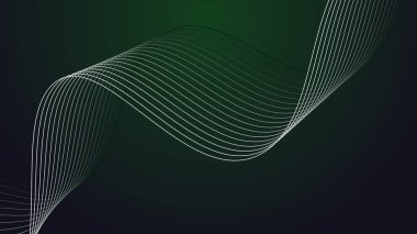 Arkaplan veya sunum için eğri çizgili koyu yeşil arkaplan duvar kağıdı tasarımı vektör resmi