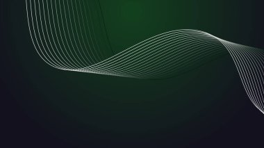 Arkaplan veya sunum için eğri çizgili koyu yeşil arkaplan duvar kağıdı tasarımı vektör resmi