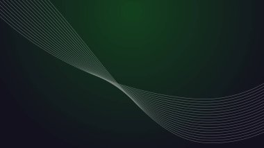 Arkaplan veya sunum için eğri çizgili koyu yeşil arkaplan duvar kağıdı tasarımı vektör resmi
