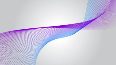 Arkaplan veya sunum için gradyan renk içeren mavi mor ve beyaz soyut çizgi arkaplanı