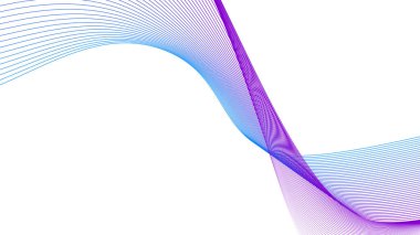 Arkaplan veya sunum için gradyan renk içeren mavi mor ve beyaz soyut çizgi arkaplanı