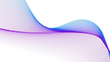 Arkaplan veya sunum için gradyan renk içeren mavi mor ve beyaz soyut çizgi arkaplanı