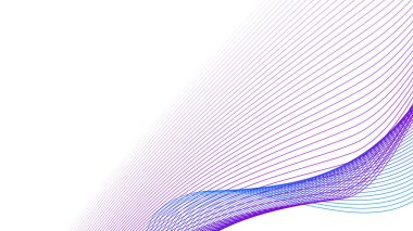 Arkaplan veya sunum için gradyan renk içeren mavi mor ve beyaz soyut çizgi arkaplanı