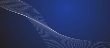 Mavi soyut çizgi arkaplan sancak vektör resim tasarımı